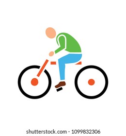 Vector Bicycle Illustration - Ride Cycle Symbol, Exercise Sign Symbol - Riding Bike Icon