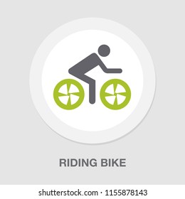 Vector Bicycle Illustration - Ride Cycle Symbol, Exercise Sign Symbol - Riding Bike Icon