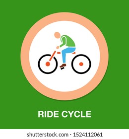vector Bicycle illustration - ride cycle symbol, exercise sign symbol - riding bike icon