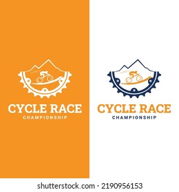 Vector bicycle labels, Cycle race.