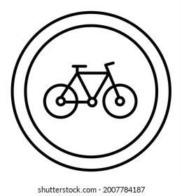 Diseño del icono de contorno de carril de bicicleta de vectores
