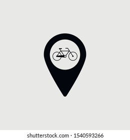 Vector bicycle in location pin Icon - Vector