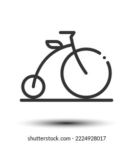 Vector bicycle outline icon on the empty white background, save power and environmentally friendly concept, 64x64 pixel perfect for website UI media, mobile application, poster design