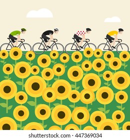 Vector Bicycle Race Illustrations. Tour de France