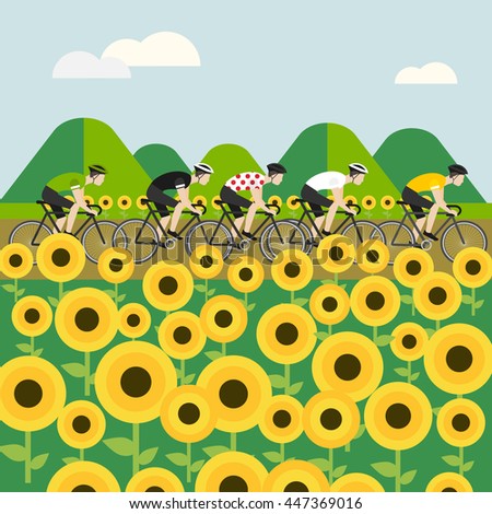 Vector Bicycle Race Illustrations. Tour de France