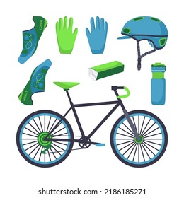 Vector bicycle racing element with flat design style