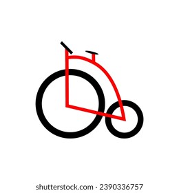 vector bicycle in red and black