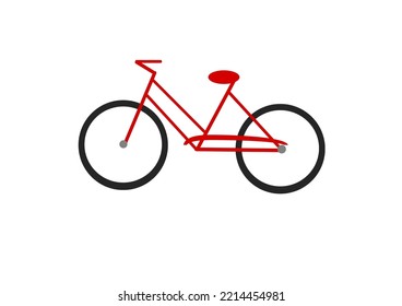vector bicycle red red saddle red handlebars