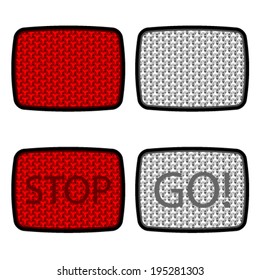 vector bicycle reflectors red white