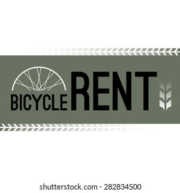 Vector bicycle rent here sign