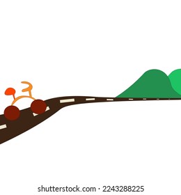 Bicicleta vectorial a las montañas.