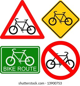 vector. bicycle signs