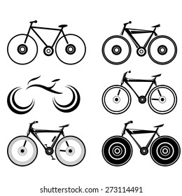 vector bicycle silhouette collection, vector bike icon or logo set