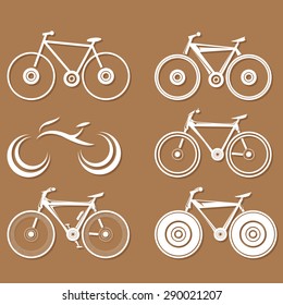vector bicycle silhouette collection, vector bike icon or logo set