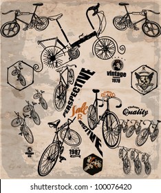 vector bicycle silhouette set