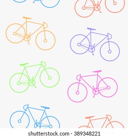 Vector bicycle texture, hipster seamless background.