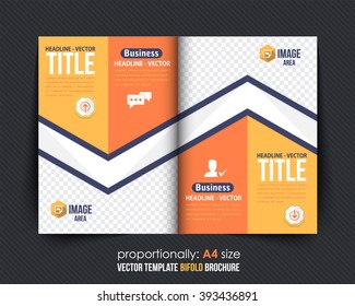 Vector Bi-Fold Brochure Design. Corporate Leaflet, Cover Template Design