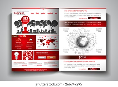 Vector bi-fold brochure template design or flyer layout to use for business applications, magazines, advertising, product sheets, item notes, event flyers or meeting invitations.