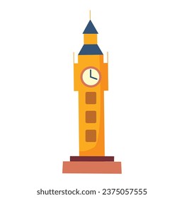 Vector big ben cartoon icon illustration. famous building traveling icon concept isolated.