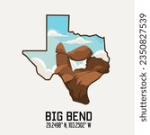 vector of big bend national park in texas perfect for print, t-shirt design, etc