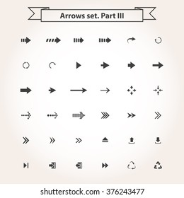 Vector Big black set arrows icons ,sign,symbol