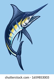 Vector Of Big Blue Marlin Fish