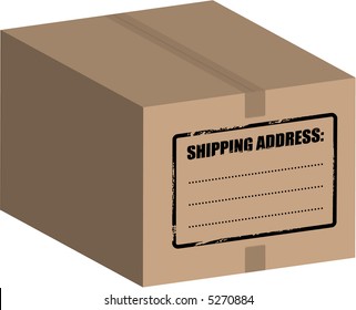 Vector - Big box / carton on a white background (isolated).