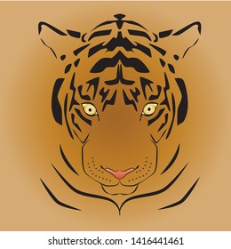 vector big cat, tiger eye