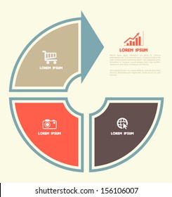 Vector Big Circle Arrow Business Concepts With Icons / Can Use For Infographic / Loop Business Report Or Plan / Modern Template / Education Template / Business Brochure  / Printing / Web