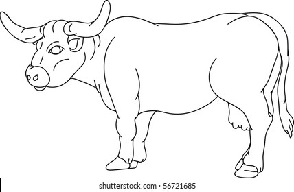 Vector Big Cow Standing Isolated On Stock Vector (Royalty Free ...