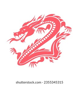 Vector of Big Dragon Tattoo Icon design. Modern flat style sign