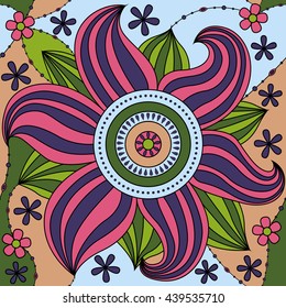 Vector big flower pattern colorful