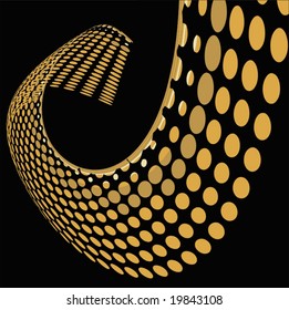 Vector Big Gold Wave Of Dots