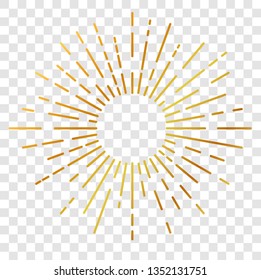 Vector Big Golden Sunburst, rounded corner, at transparent Effect background
