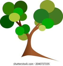 Vector of big green trees for media decoration
