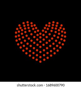 Vector Big heart made from smaller points, Valentines card.