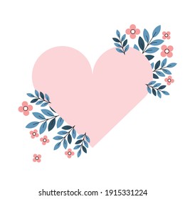 Gran corazón vectorial para el día de San Valentín en un fondo blanco.