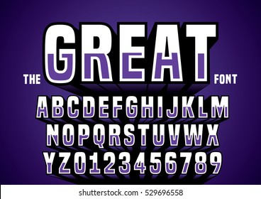 Vector of big retro 3d alphabet