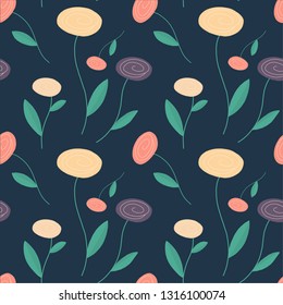 Vector big s pattern on dark backgroundpring flower