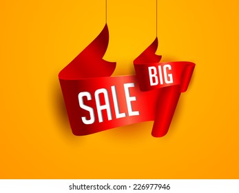 Vector big sale background, ribbons.