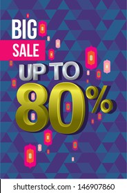 vector big sale poster 80 percent
