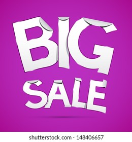 Vector Big Sale Sticker - Label on Violet Background