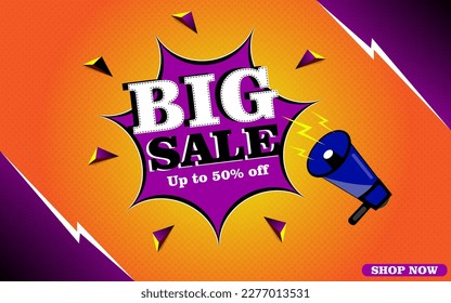 Vector big sale text design gradient colored background suitable for your banner promotion