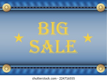 Vector big sale text on denim texture