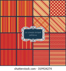 Vector big set of retro red patterns