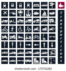 vector  big transportation icon set 