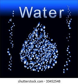 Vector Big Water Drop Of Drops