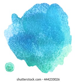 Vector. Big watercolor blot isolated on white background. Colorful gradient hand drawn spot for texture, fabric, design, art.