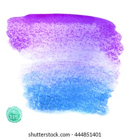 Vector. Big watercolor blot isolated on white background. Colorful gradient hand drawn spot for texture, fabric, design, art.