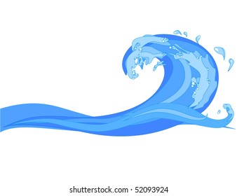 Vector of big wave